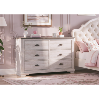Sunvega Contemporary Gray Wooden Nightstand with Two Drawers and Metal Hardware