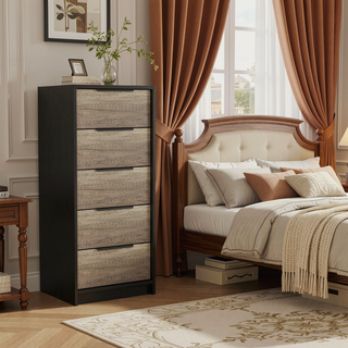 Sunvega Washington Five Drawer Dresser for Bedroom with Easy Assembly