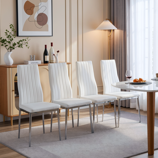 Sunvega Golden Legs and Black Seat Comfortable Durable Dining Chair Set of 4