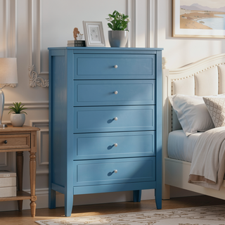 Sunvega Fully Assembled 6 Drawer Dresser with French Dovetail Wood Veneer Finish