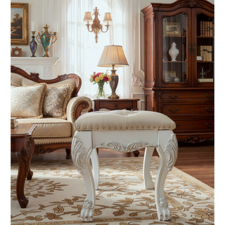Sunvega Dresden II Bone White Finish Nightstand with Two Spacious Storage Drawers