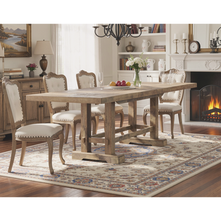 Sunvega Weathered Sand Finish Mango Wood Counter Table with Extendable Leaves
