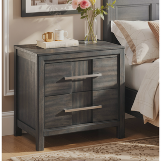 Sunvega Gray Transitional Nightstand with English Dovetail Drawer and Felt Lining