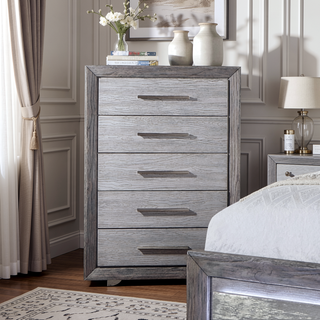 Sunvega Transitional Gray Chest with Metal Bracket Legs and Ball Bearing Glides