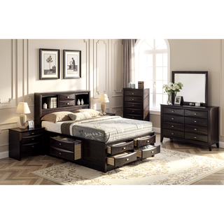 Sunvega Cherry Solid Wood Contemporary Nightstand with 2-Drawers and Nickel Knob Pulls