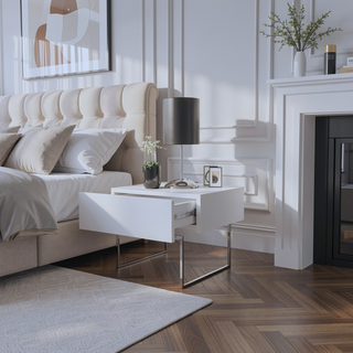 Sunvega Wall Mounted Nightstand with Spacious Surface and Generous Drawer for Bedroom