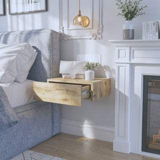 Sunvega Floating Nightstand with Spacious Drawer and Sleek Wall-Mounted Design