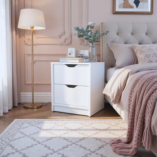 Sunvega Dillon 2 Drawers Nightstand with Large Top Surface and Storage
