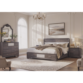 Sunvega Modern Nightstand with 3 Spacious Drawers and Jewelry Organizer