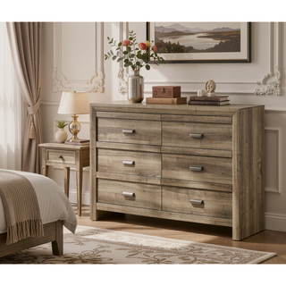 Sunvega Contemporary Light Brown Wood Nightstand with Two Storage Drawers