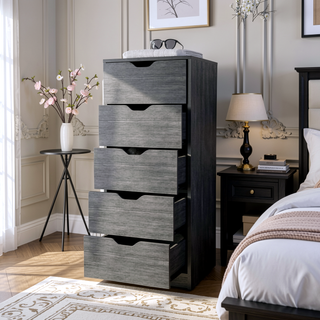 Sunvega Dillon 5 Narrow Drawer Dresser Tall Chest of Drawers with Pull Out Mechanism