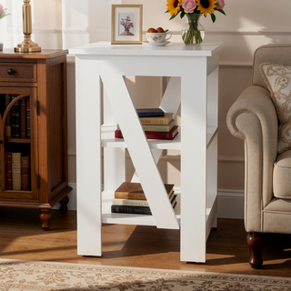 Sunvega 3-Tier Side Table with Open Shelves for Bedroom Living Room Sofa