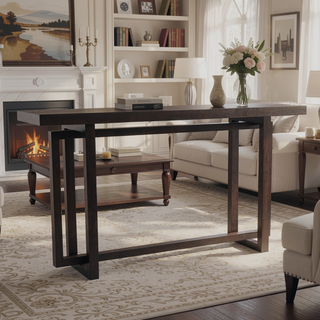 Sunvega Space-Saving Narrow 59-Inch Console Table with Durable MDF Construction for Entryway