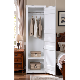 Sunvega Industrial White Cargo Wardrobe with Hanging Rod and Secure Lock