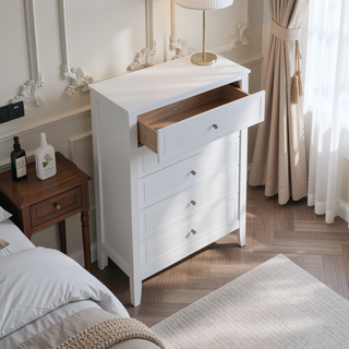 Sunvega Fully Assembled 6 Drawer Dresser with French Dovetail Wood Veneer Finish