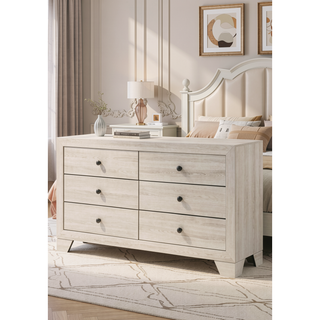 Sunvega Rustic Brown Gray Finish Wooden Nightstand with Two Drawers for Bedroom