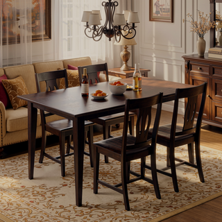Sunvega 59-inch Cappuccino Rectangle Dining Table with Modern Clean Lines