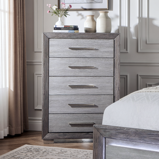 Sunvega Transitional Gray Chest with Metal Bracket Legs and Ball Bearing Glides