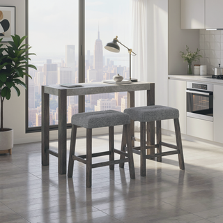 Sunvega Sturdy Console Sofa Table with Faux Top and Grey Wash Legs