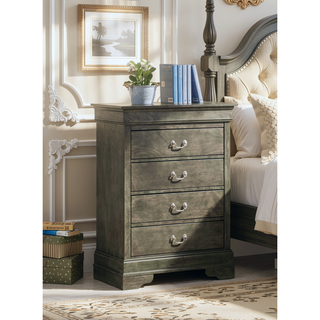 Sunvega Elegant Gray Traditional Storage Chest with Four Drawers for Organized Storage