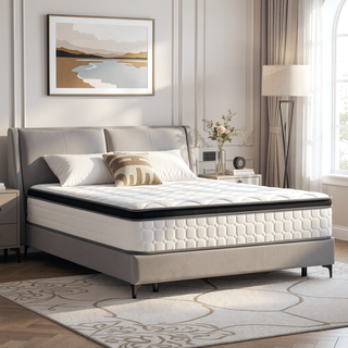 Sunvega 12 Inch Full Size Pocketed Coil Mattress with Gel Memory Foam for Spinal Support