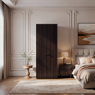 Sunvega Two Door Closet System with Fixed Shelves for Bedroom and Laundry Room Organization