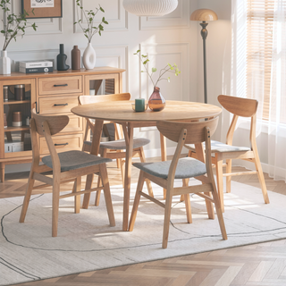 Sunvega 42 Inch Saving Place Dining Table with Wood Veneer Top for Kitchen Living Room