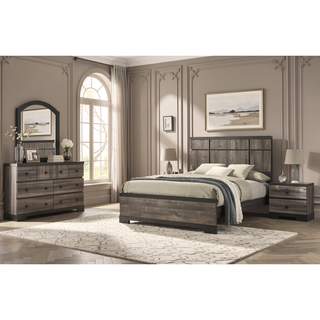 Sunvega Contemporary Brown Gray Finish Four Drawer Wooden Bedroom Chest