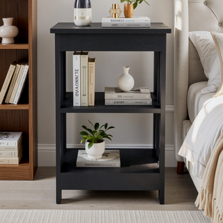 Sunvega 3-Tier Side Table with Open Shelves for Bedroom Living Room Sofa