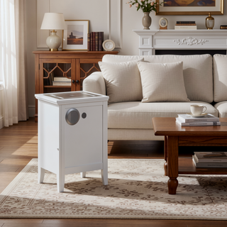 Sunvega Fully Assembled Nightstand with USB Charging and Two Integrated Speakers