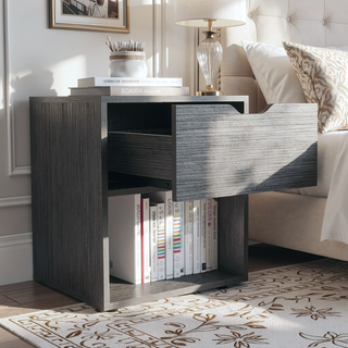 Sunvega 50x40x60 cm Nightstand End Table with Spacious Sliding Drawer