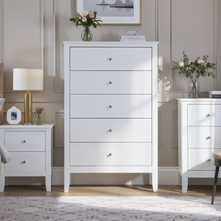 Sunvega Fully Assembled 6 Drawer Dresser with French Dovetail Wood Veneer Finish