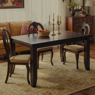Sunvega Casual Rectangle Dining Table in Rich Cappuccino Finish with Plank-Style Top