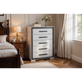 Sunvega Sleek Silver Finish Nightstand With Integrated Speaker and Cooler
