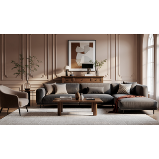 Sunvega Contemporary Gray Finish Rectangular Dining Table Seating Six