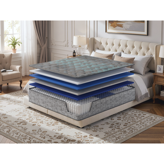 Sunvega 13" Plush Hybrid Mattress with Cooling Technology and 700 Pocketed Coils