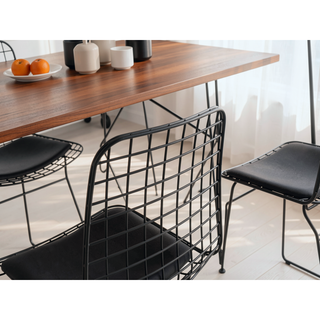 Sunvega Modern Industrial Metal Dining Chair with Ergonomic Wire Frame Backrest