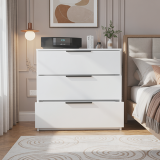 Sunvega Superior Top Light Gray Dresser with 3 Large Storage Drawers