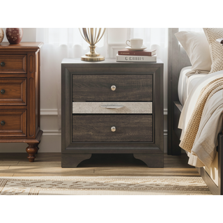 Sunvega Dark Brown Tufted Polyurethane Upholstered King Size Bed Frame