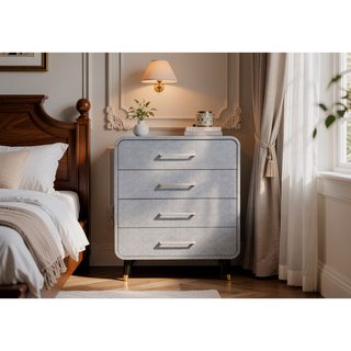 Sunvega 5 Drawer Chest with Felt Lined Top and Textured PU Finish