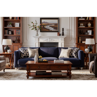 Sunvega Glam Traditional Style Nine Drawer Dresser with Velvet Tufted Fronts