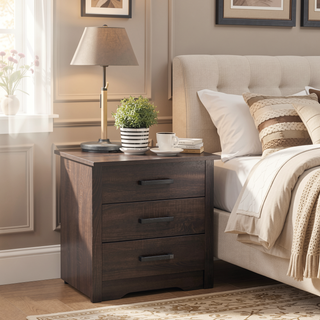 Sunvega Modern Elegance Wenge Nightstand with Durable Structure for Bedroom Decor