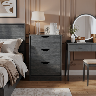 Sunvega White 5 Drawer Tall Dresser with Pull Out System Compact Size