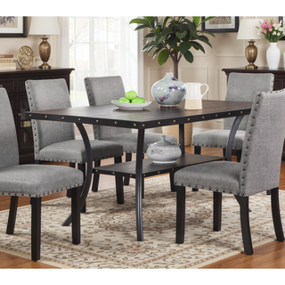 Sunvega Contemporary Natural Wood Rectangular Dining Table with Storage Shelve