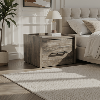 Sunvega Floating Nightstand with Handy Drawer and Surface for Bedroom Storage