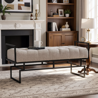 Sunvega Upholstered Bench with Plush Foam Padding and Button-Tufted Detailing