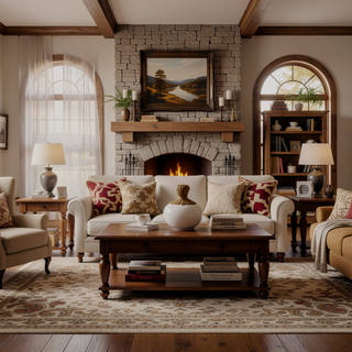 Sunvega Farmhouse-Inspired Rectangular Dining Table with White Base and Brown Wood Top