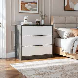 Sunvega Superior Top Light Gray Dresser with 3 Large Storage Drawers