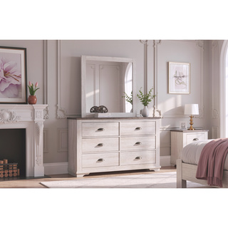 Sunvega Contemporary Gray Wooden Nightstand with Two Drawers and Metal Hardware