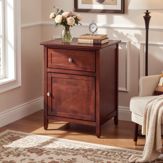 Sunvega Bright Yellow Fully Assembled Nightstand with Drawer for Small Spaces